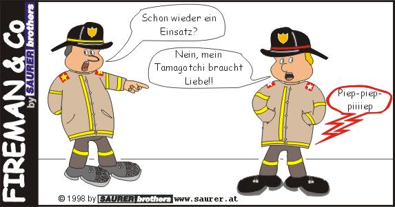 Feuerwehrcartoon Einsatz